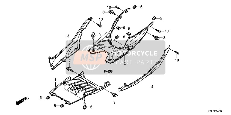 83620KZL930ZA, Cache Lateral De Sol G. *, Honda, 0